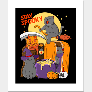 Halloween Spooky Cat Posters and Art